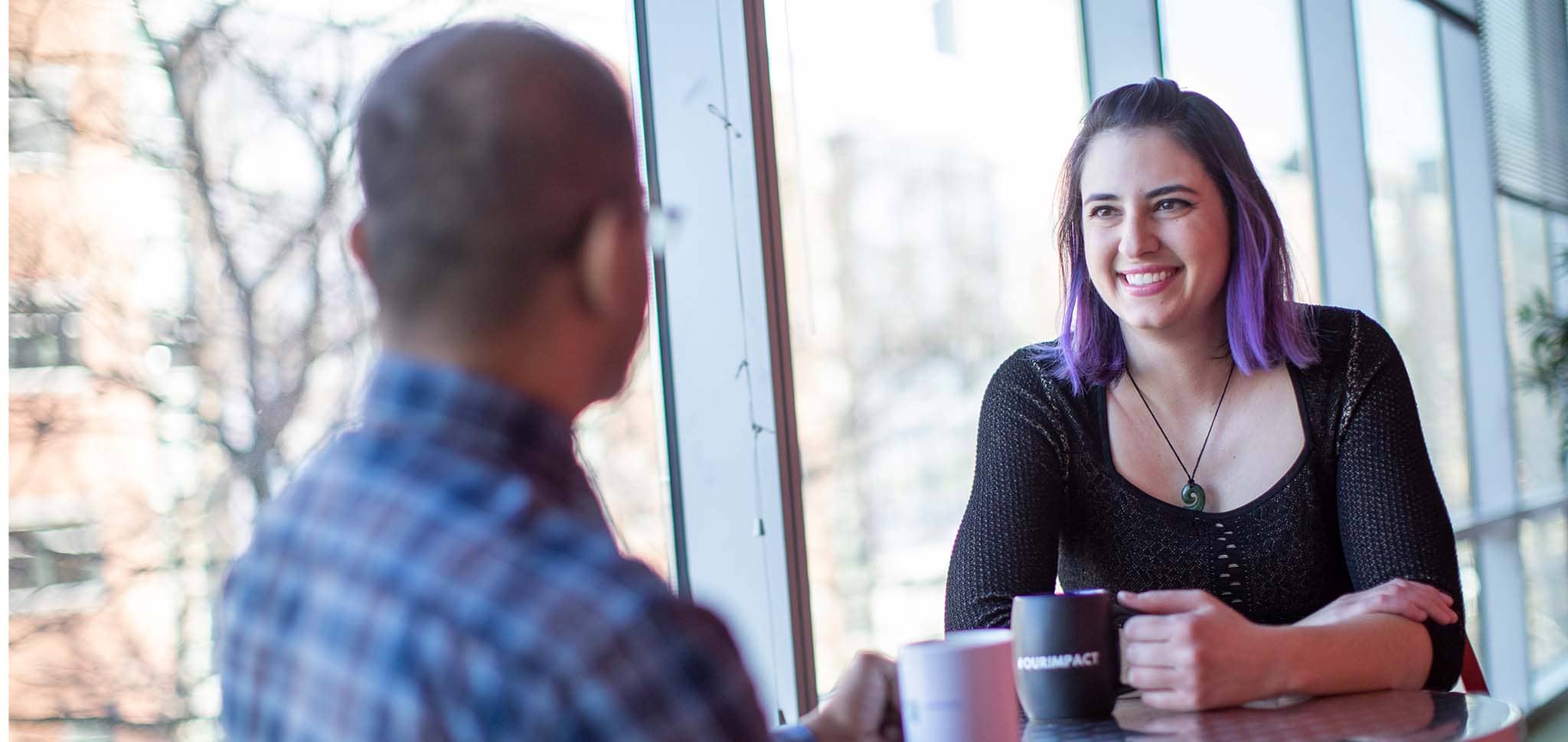 Two employees talking