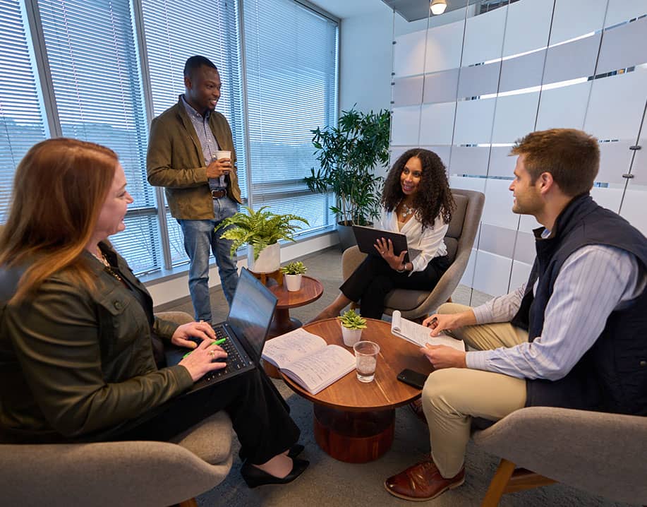 People collaborating around a table